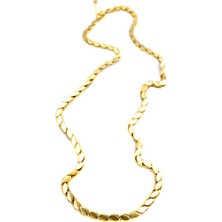 Royaleks Kalın Uzun Arpa Zincir Kolye - Altın