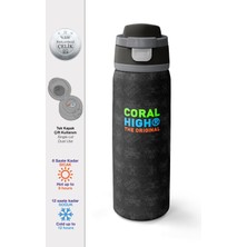 Coral High Siyah Drone Desenli Pipetli ve Direkt Içim Çelik Termos 800 ml 38551
