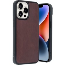 Ismiyl  iPhone 14 Pro Max Kılıf Aras Deri Kapak - Bordo 255669
