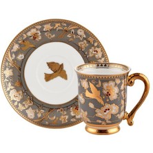 Roy King Gri Altın Tek Kişilik Türk Kahvesi Fincanı