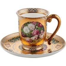 Roy King Altın Işlemeli Tek Kişilik Türk Kahvesi Fincanı