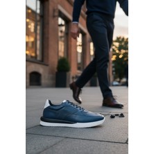 Enoch Erkek Sneaker - Kontrast Detaylı Yumuşak Deri Dokulu Şehir Ayakkabısı ve Esnek Tabanlı Yürüyüş Ayakkabısı
