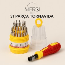 Mersi Shop 31 Parça Yumurta Tornavida Seti Hassas Elektronik Tamir Uçlu Mini Tornavida Seti
