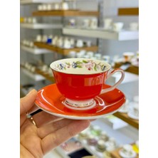 Roy King Kırmızı 6 Kişilik Türk Kahvesi Fincanı