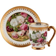 Roy King Altın Işlemeli Tek Kişilik Türk Kahvesi Fincanı