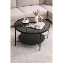 İntergo Cana Cam Orta Sehpa | Füme Cam-Siyah Mdf