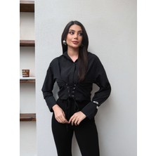 Esra Helvacı Ön Bağlama Detaylı Gömlek