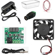 Devre Dünyası Dc 12V Adaptörlü Dijital Termostat Sıcaklık Kontrol Kartı ile 12V Fan Pervane Çalıştırma Devresi Öğrenci Hobi Deney Seti