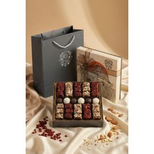 Paşa Dairesi Antep Fıstıklı ve Bademli Zereşk Üzüm Kaplı Spesiyal Lokum ve Trüf Çikolata Seti Hediyelik Kutulu