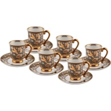 Roy King Gri Altın 6 Kişilik Türk Kahvesi Fincanı
