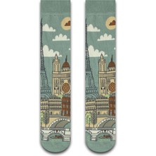 Neşeli Çoraplar Paris Renkli Unisex Çorap