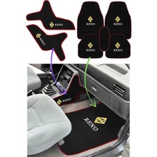 Tusba Market Renault Broadway R9 R11 Spring Elmas Logolu 5’li Oto Halı Paspas & Vites Konsol Yan Koruma Halısı