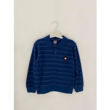 Ykt Yakalı Şeritli Erkek Sweat