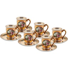 Roy King Altın Işlemeli 6 Kişilik Türk Kahvesi Fincanı