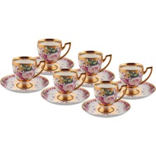 Roy King Altın Işlemeli 6 Kişilik Türk Kahvesi Fincanı