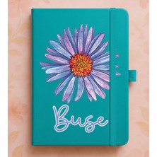 Senada Kişiye Özel Isim Yazılı Tarihsiz 192 Sayfa Mini Termo Defter Baskılı Desenli 9X14 cm Turkuaz Size Özel-24