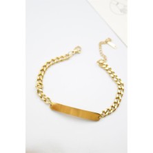 Royaleks Plaka Zincir Bileklik - Altın