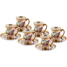 Roy King Altın Işlemeli 6 Kişilik Türk Kahvesi Fincanı