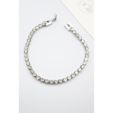 Royaleks Taşlı Su Yolu Çelik Bileklik - Gümüş