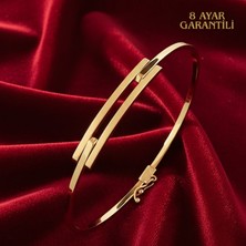 Ay Mücevher 8 Ayar Altın Kaburga Kelepçe Bilezik | Şık & Zarif Tasarım, Kutulu & Garanti Belgeli