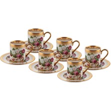 Roy King Altın Işlemeli 6 Kişilik Türk Kahvesi Fincanı