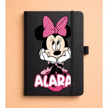 Senada Kişiye Özel Isim Yazılı Tarihsiz 192 Sayfa Mini Termo Defter Baskılı Desenli 9X14 cm Siyah Mobilstok 25