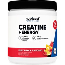 Nutricost Creatine Monohydrate + Energy │5,000 Mg Creatine │350 Mg Energy Complex │252 G (30 Ervis)
