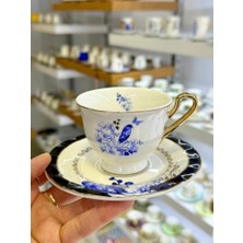 Roy King Paulına Mavi Tek Kişilik Türk Kahvesi Fincanı Desen1