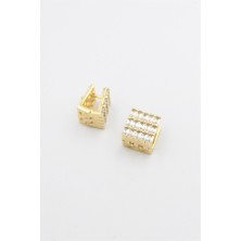 Royaleks Kare Taşlı Küpe - Altın