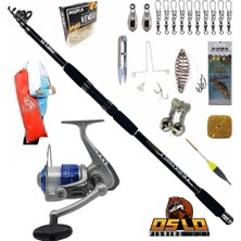 Kendo Okuma Sea Power 5000 Oslo Black Fight 360CM 100-200GR Profesyonel Surf Sazan Kıyı Olta Takımı Seti