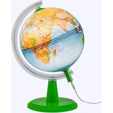 PremiumPort Elegant LED Lighted Physical Globe, 30CM, Modern Desktop Decor