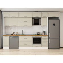 Alvinka 360X240 cm Klasik Mebran Mutfak Dolabı  MB-E80S40S40-2 Kumtaşı - Suntalam