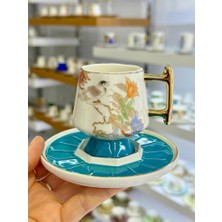 Roy King Mavi Ayaklı Tek Kişilik Türk Kahvesi Fincanı