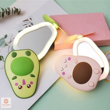 PremiumPort LED Işıklı Mini El Fanı, USB Şarjlı, Avakado Figürlü, Çok Fonksiyonlu