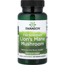 Swanson Full Spect. Lion\'s Mane Mushroom 500MG 60 Caps. - Memory And Brain Health (Abd)