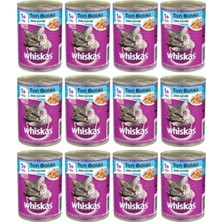 Whiskas Konserve Ton Balıklı 400 gr x 12 Adet Besleyici Kedi Maması 1+ Yaş İçin Özel