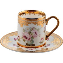 Roy King Altın Işlemeli Tek Kişilik Türk Kahvesi Fincanı