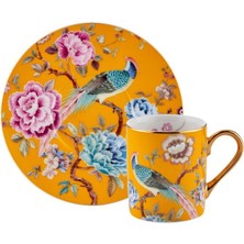 Roy King Sarı Tavus Kuşu Tek Kişilik Türk Kahvesi Fincanı