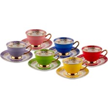 Roy King Mix Renkli 6 Kişilik Türk Kahvesi Fincanı