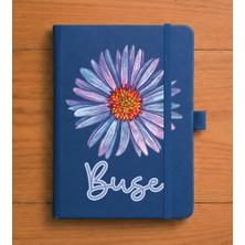 Senada Kişiye Özel Isim Yazılı Tarihsiz 192 Sayfa Mini Termo Defter Baskılı Desenli 9X14 cm Lacivert Size Özel-24