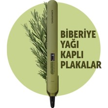 Grundig Dijital Saç Düzleştirici, Biberiye Yağı Kaplı, Ahşap Renkli Profesyonel Kullanım İçin