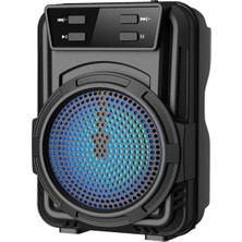PremiumPort Mini LED Işıklı Bluetooth Hoparlör, Radyo, Sd Kart ve USB Fonksiyonlarıyla