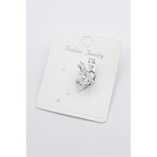 Royaleks Taşlı Kıkırdak Küpe - Gümüş