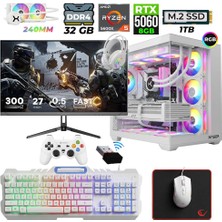 Xaser Rogue X50 Ryzen 5 5600X 32GB Ram 1tb M.2 Nvme SSD 8gb RTX5060 Sıvı Soğutmalı 27" 300Hz Oyuncu Tavsiye Sistem