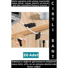 Wintoup Montanjsız Masa Üstü Ev Ofis Kablo Karışıklık Düzenleyici Şık Kendinden Yapışkanlı Cırt Bant 20 Adet