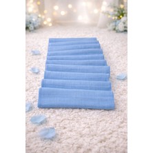 Dusa Atelier Bebe Mavisi Müslin Ağız Silme Mendili 10'lu - %100 Pamuk