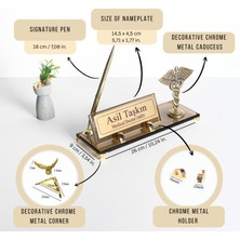 Doktor, Diş Hekimi, Eczacı, Veteriner, Hemşire, Hediyesi Krom Kadüse Tıp Logolu Cam Masa Isimliği