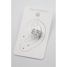 Royaleks Taşlı Kıkırdak Küpe - Gümüş