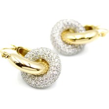 Royaleks Taşlı Küpe - 14K Altın