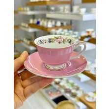 Roy King Pembe Tek Kişilik Türk Kahvesi Fincanı